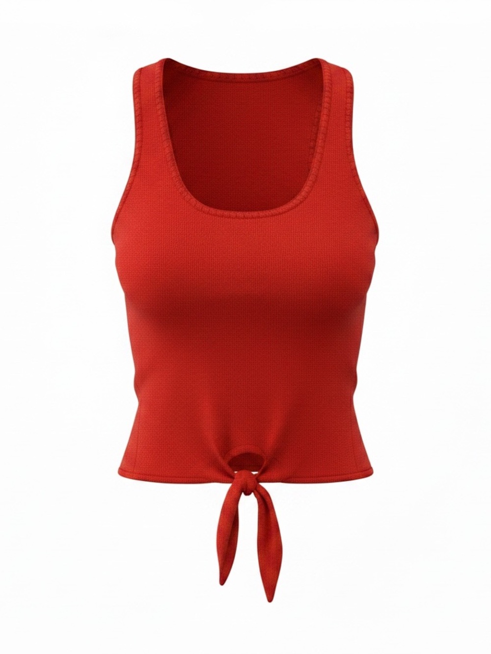 Alice + Olivia Jacinda Tie-Front Tank Top, Bright Ruby - Picture 4 of 12